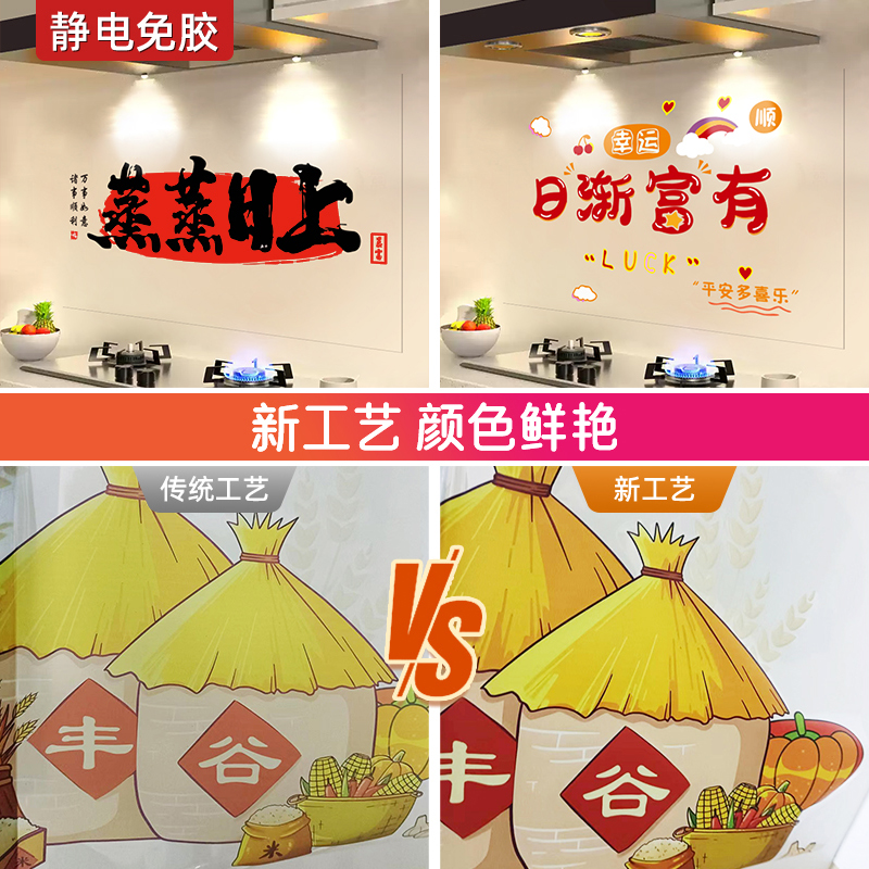 静电厨房防油贴纸防水透明耐高温加厚油烟机灶台墙壁墙纸自粘墙贴