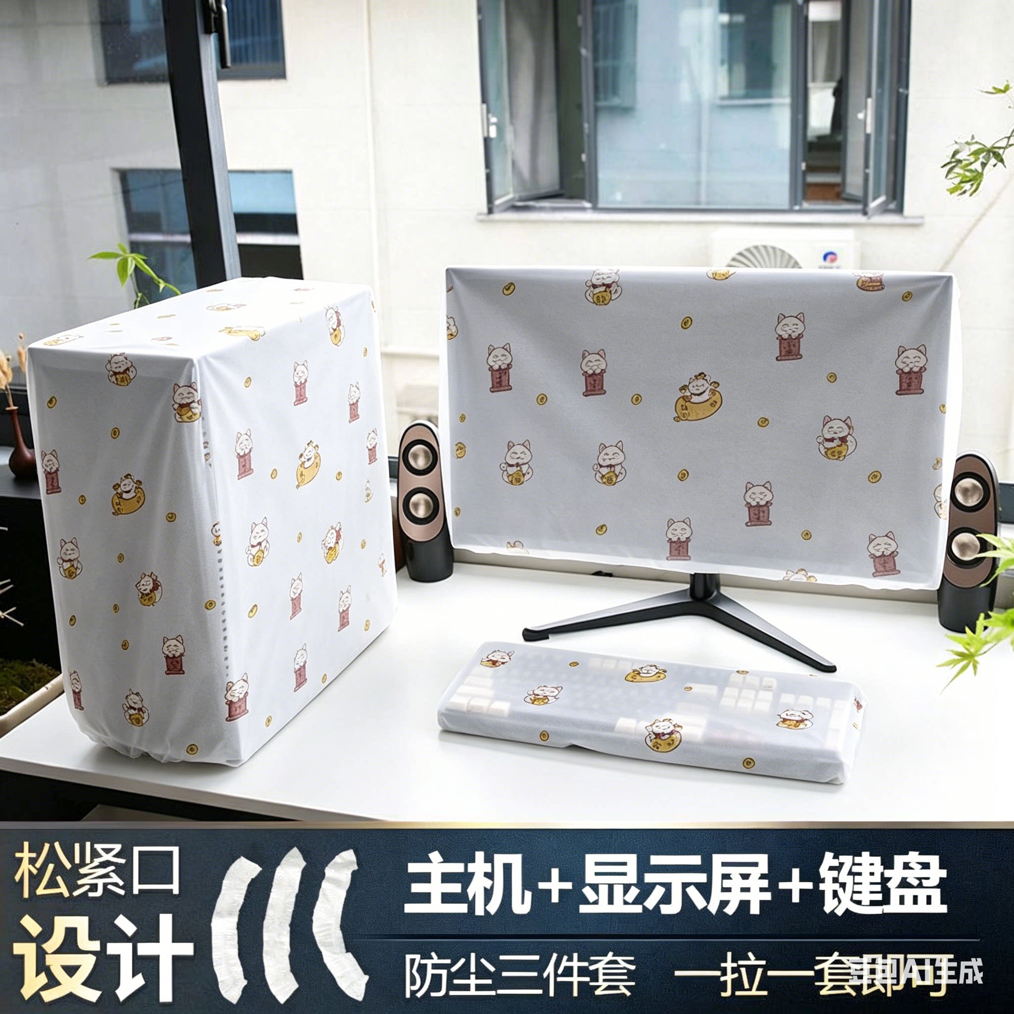 台式电脑一次性防尘罩显示屏主机键盘防尘罩防水套全包防污保护套
