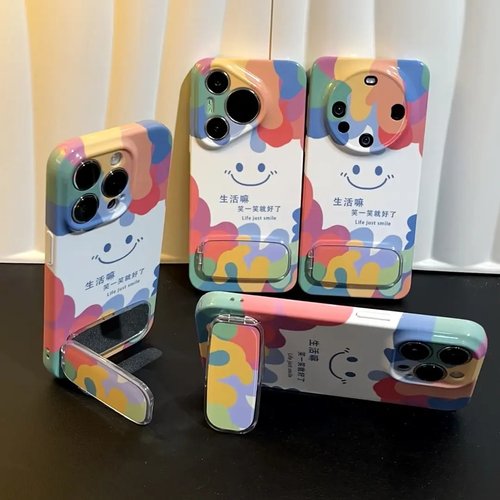 彩色涂鸦笑脸适用苹果手机壳