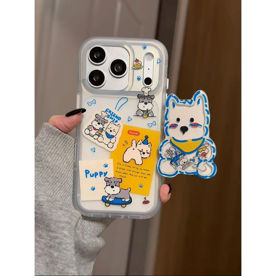 蓝色西高地适用苹果17手机壳iPhone16PROMAX新款华为PURA80可爱MATE60PRO情侣VIVO小米OPPORENO14大孔红米K90