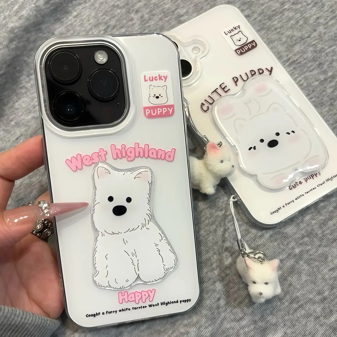 西高地立体挂件适用苹果16手机壳iPhone15/14PROMAX新款华为PURA80情侣NOVA14/13防摔MATE60PRO可爱S19小米15