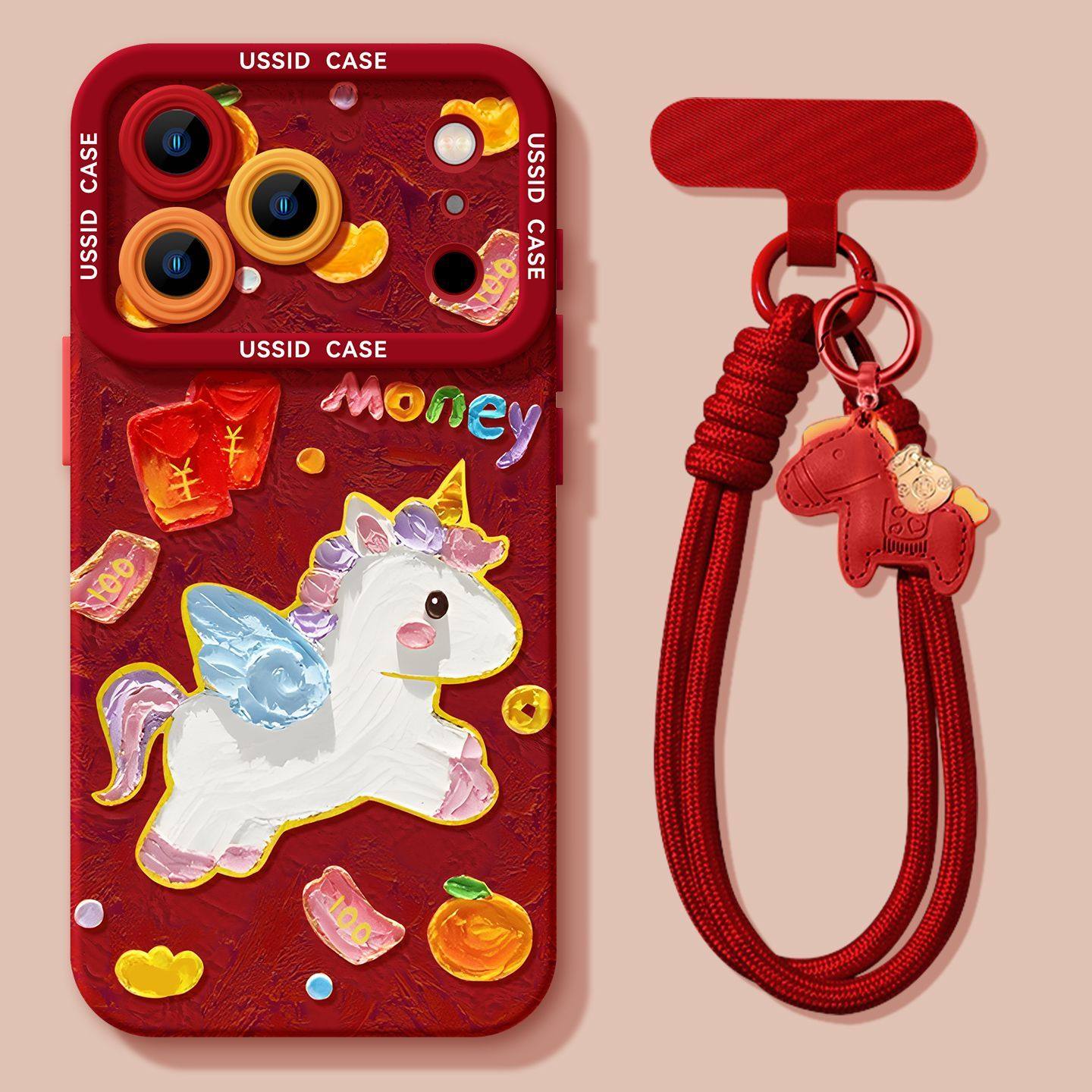 油画小马适用苹果17PROMAX手机壳iPhone16/15/14新年红华为PURA80可爱NOVA14情侣MATE60PRO本命年S50小米OPPO,3C数码配件,手机保护套/壳,淘宝优惠券,粉丝福利购,淘宝优惠卷