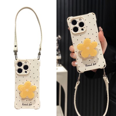 黑色斑点花朵适用任意型号手机壳