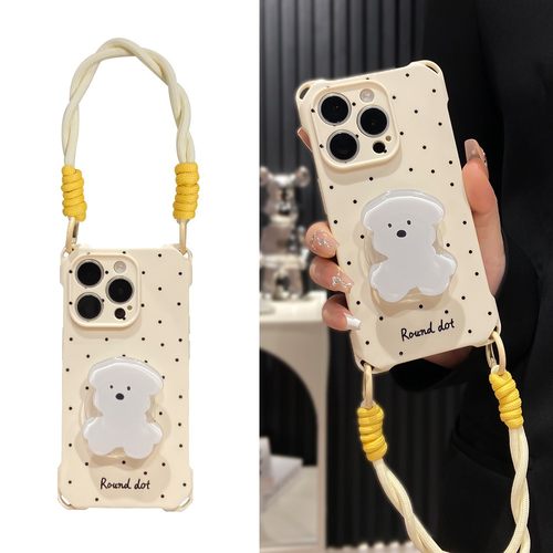 黑色斑点狗狗支架适用手机壳