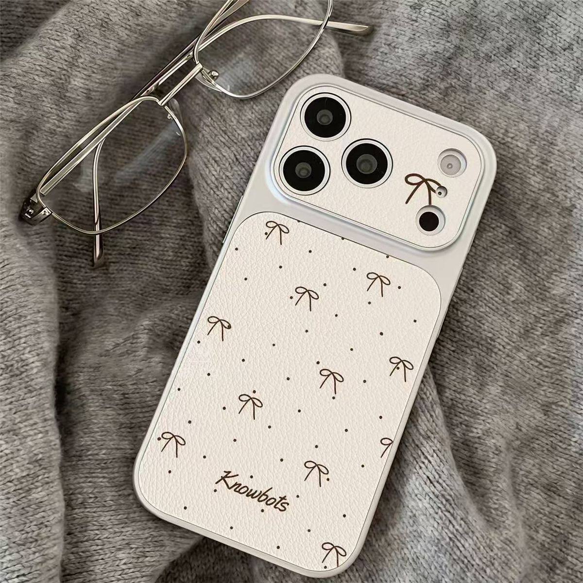 ins波点蝴蝶结适用苹果17PROMAX手机壳iPhone16大