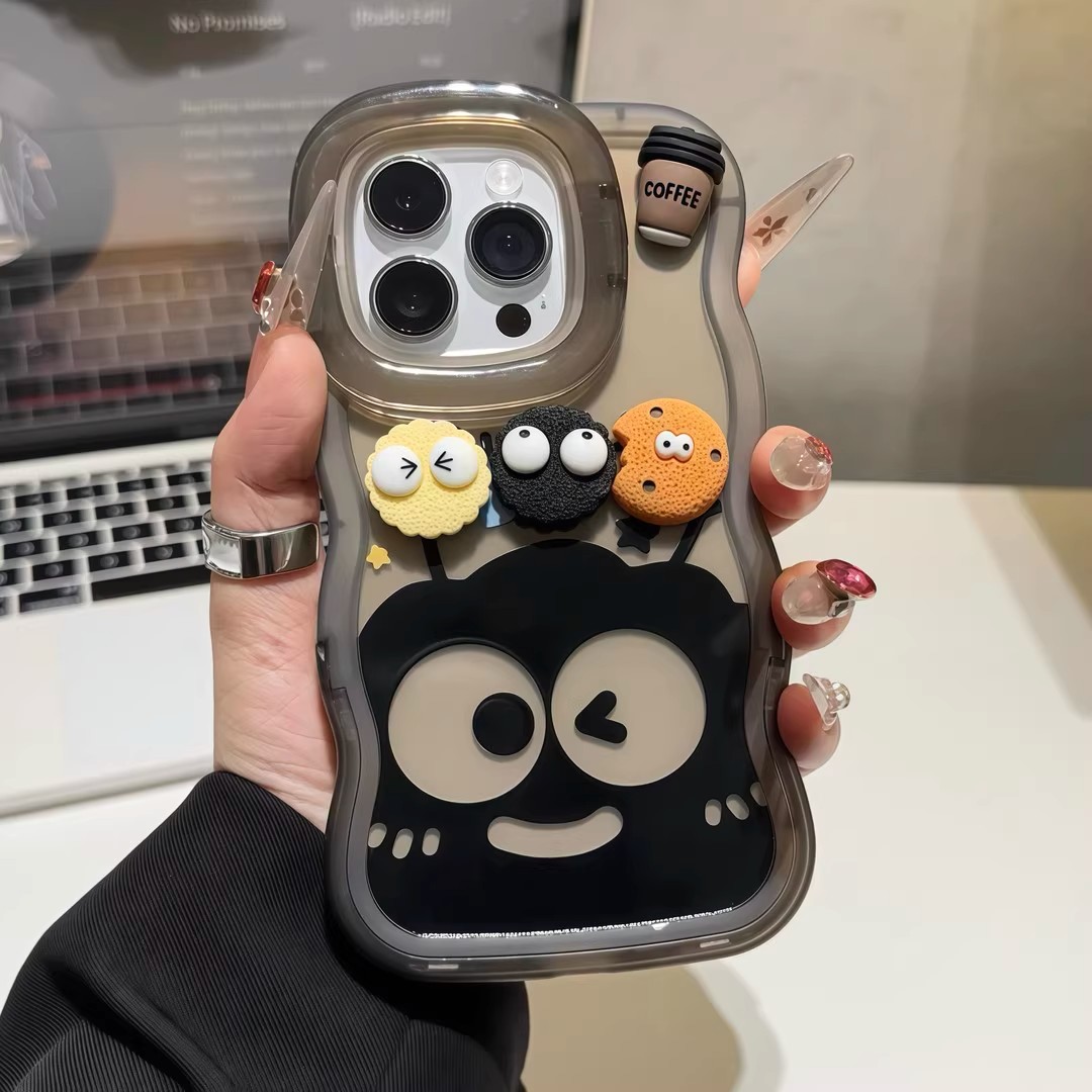 煤球咖啡双支架适用苹果手机壳