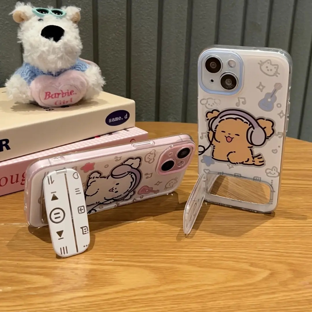 音乐小狗支架适用苹果手机壳