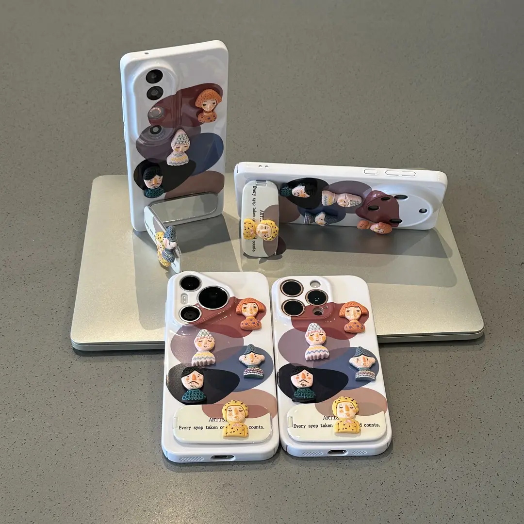 色块五个小人适用苹果手机壳