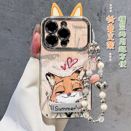 电镀大视窗爱心油画尼克朱迪适用OPPORENO12手机壳K12/K11新款A97/A93S卡通RENO11/10/9/8/7情侣A3/A2PRO防摔