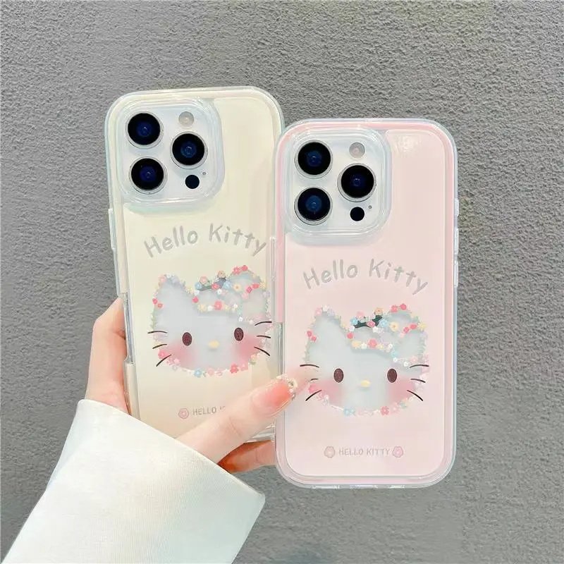 花朵碎花猫咪适用苹果17PROMAX手机壳iPhone16透明华为PURA80可爱NOVA15闺蜜MATE60PRO防摔VIVOS50小米OPPO粉