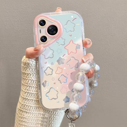 蓝粉星星适用OPPORENO12手机壳k12/k11保护套RENO11/10/9/8/7/6/5羽纱findx7/x6超火a93/a58/a3PRO清新A5个性