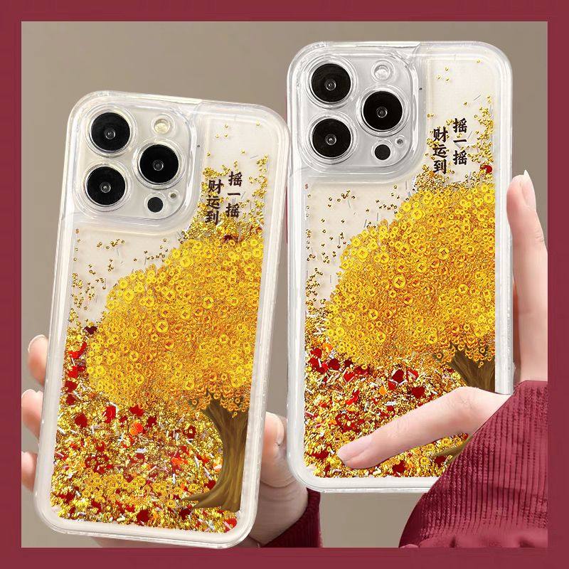 流沙壳摇钱树适用苹果16手机壳iPhone15/14PROMAX新年款华为NOVA13创意MATE60PRO荣耀200高级VIVO女OPPO小米