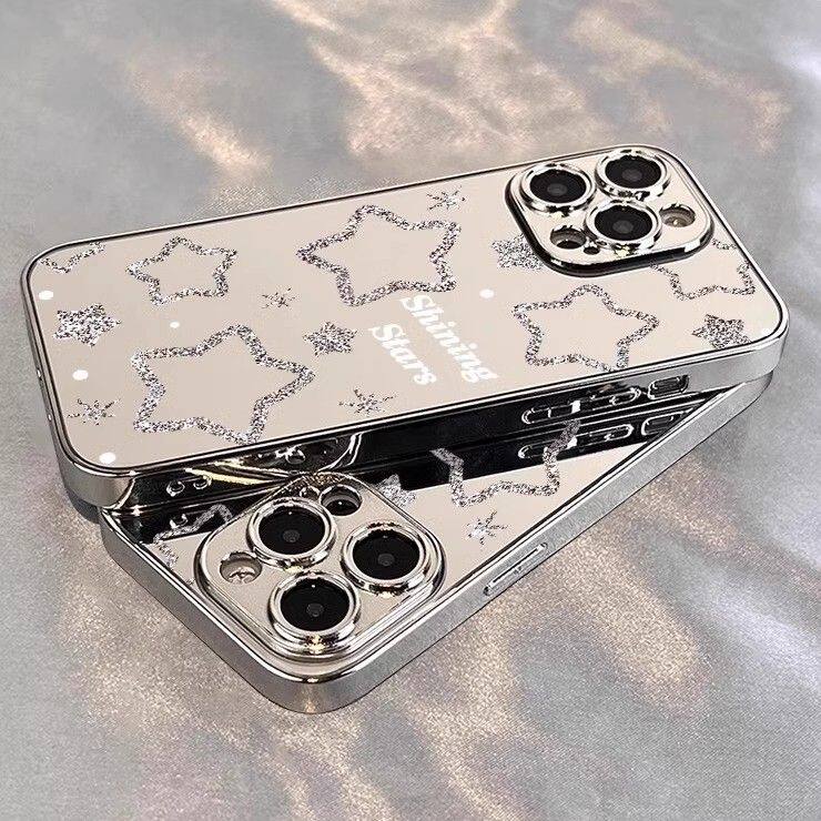 闪粉五角星适用苹果手机壳