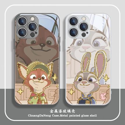 尼克朱迪适用OPPORENO12手机壳K12/K11X新款A97/A93S/A55玻璃RENO11/10/9/8/7情侣A3活力版A2X创意1加ACE3V粉