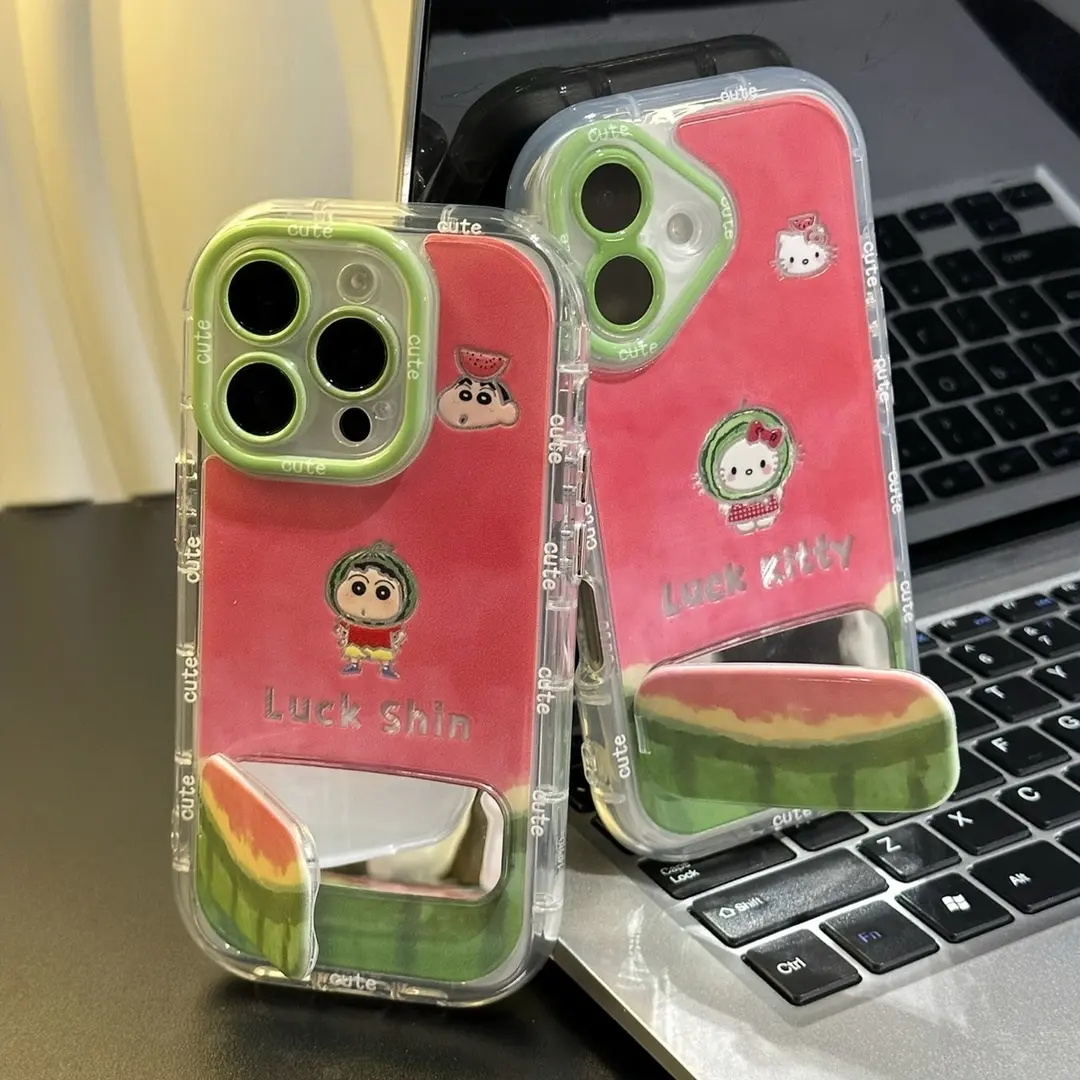 西瓜头小新kt适用苹果16手机壳iPhone15/14PROMAX羽纱泡芙华为NOVA14卡通PURA80情侣MATE60PRO超火S30红米K80