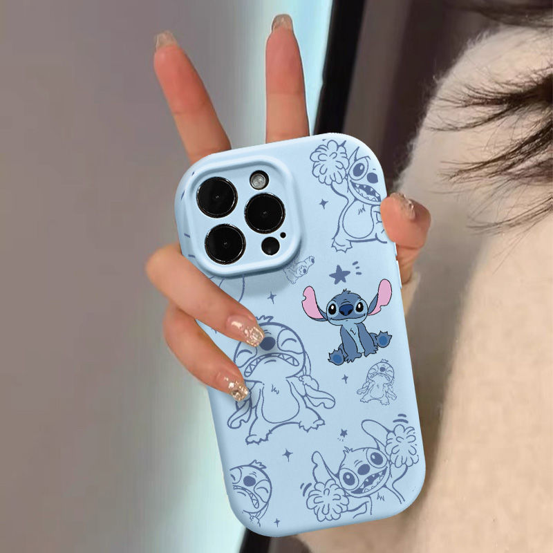 蓝色史迪仔适用苹果手机壳