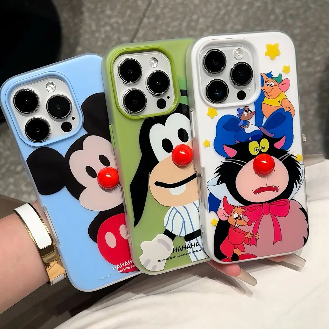 红鼻路西法猫咪米奇适用苹果16手机壳iPhone15/14PROMAX二合一华为NOVA14可爱PURA80情侣MATE60防摔VIVO小米