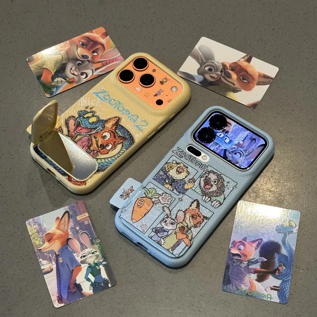 疯狂动物标签支架适用苹果17手机壳iPhone16/15PROMAX荔枝纹华为PURA80可爱NOVA14情侣X300超火OPPO小米红米
