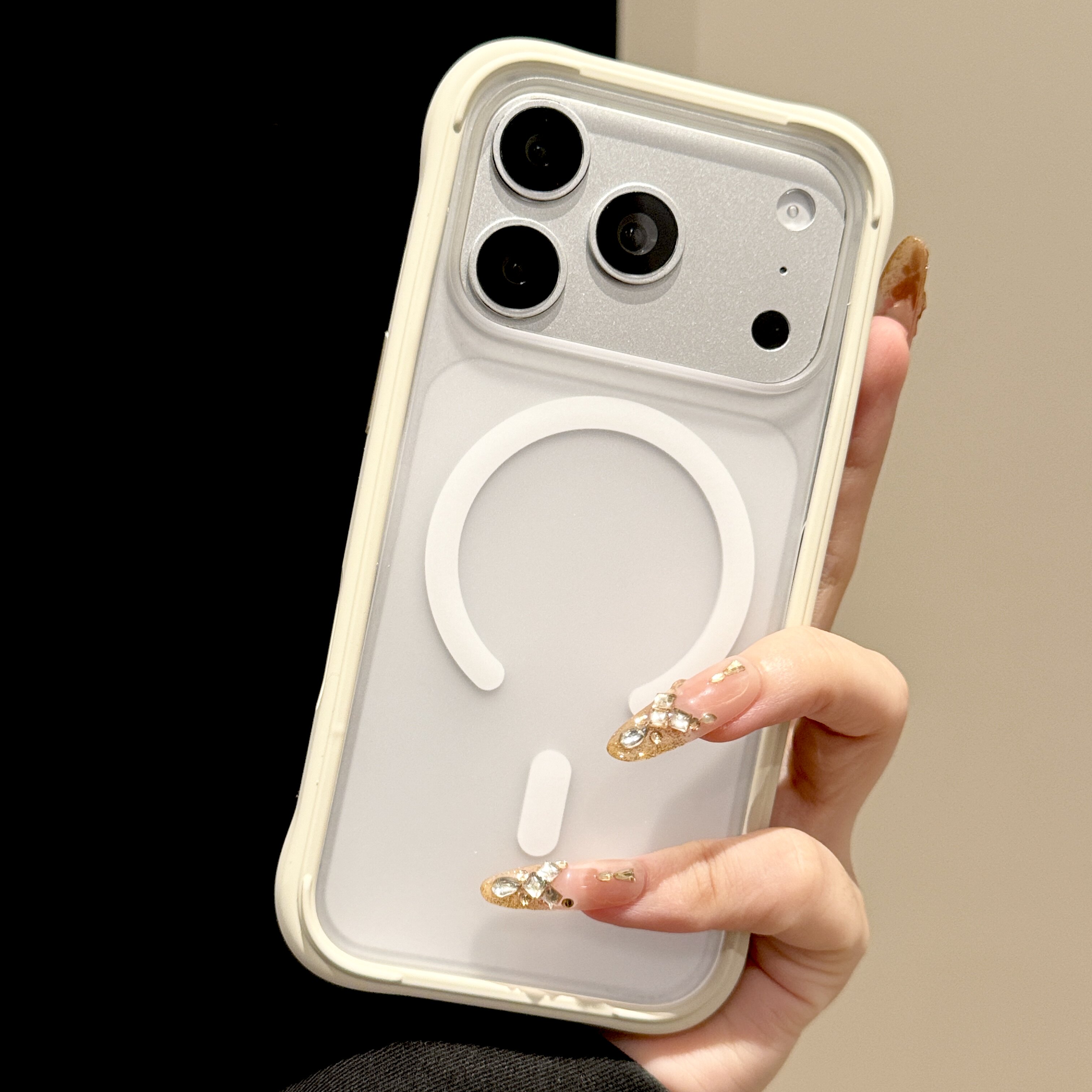 韩道适用苹果18Promax手机壳iphone17pm新款可替换磨砂亚克力背板古董白肤感液态硅胶边框16简约防摔保护套