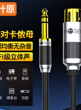 秋叶原6.5mm转卡侬6.35转卡农公母大三芯TRS平衡音频线XLR卡农线