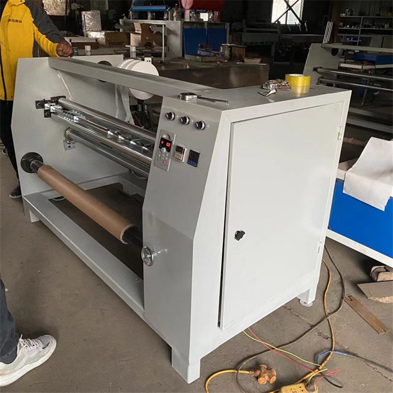 三根气涨轴塑料i薄膜多刀分切机 pvc膜木线条木皮复卷机