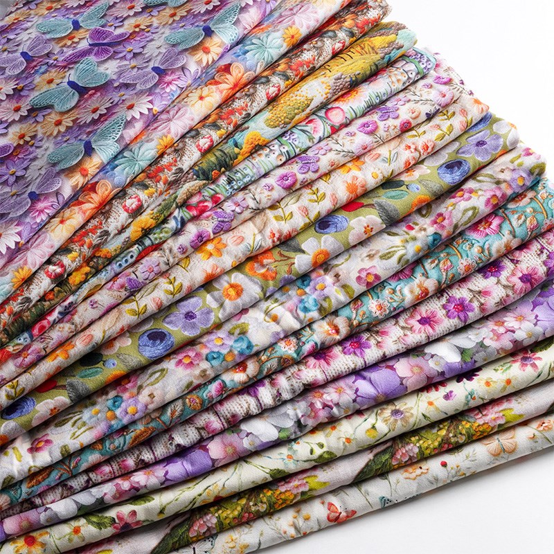 8安帆布立体印花国风花色箱包帆布包桌布背景布抱枕坐垫帽子鞋子