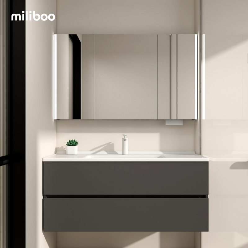 浴室柜陶瓷一体盆简约现代卫生间洗手盆柜组合洗手台洗脸盆洗漱台