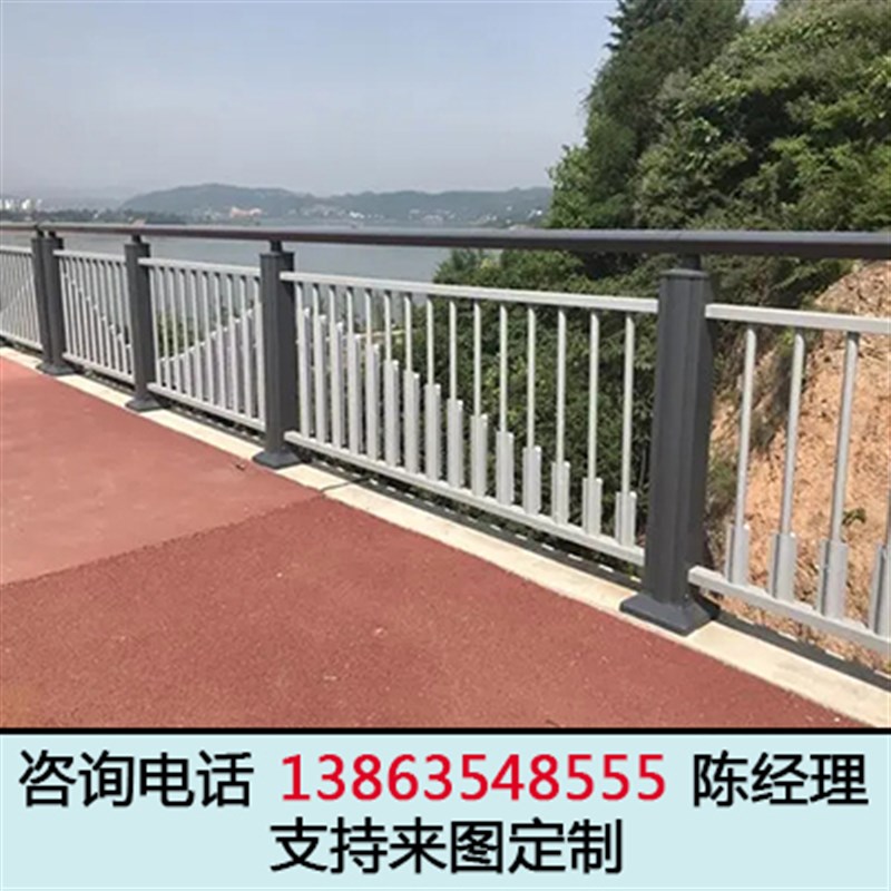 不锈钢防撞30立柱河道景观.护栏桥梁路灯定制光管道复合护栏4栏杆