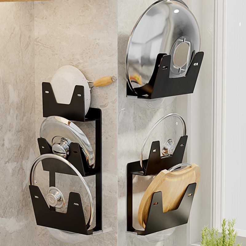 大锅盖架子免打孔壁挂式厨房置物架墙上收纳神器砧板案菜板放置架