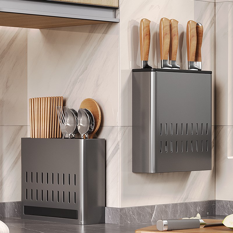 厨房刀架壁挂式刀座置物架免打孔菜刀刀具用品筷子收纳架插刀筒