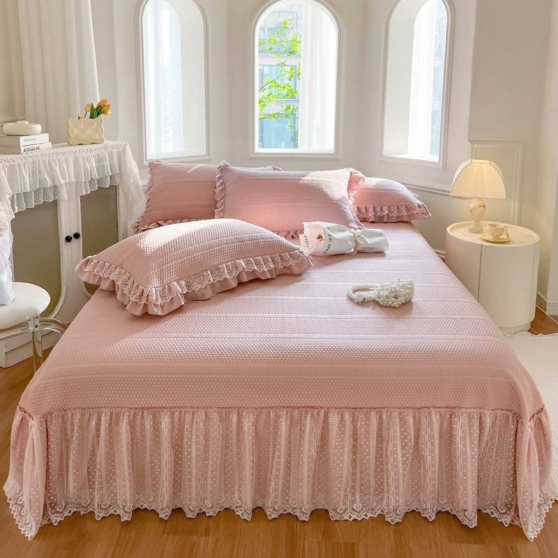 A类夏季 凉感凉席三件套可机洗冰丝空调K软席床盖裙款床单提花席,床上用品,冰丝席,淘宝优惠券,粉丝福利购,淘宝优惠卷