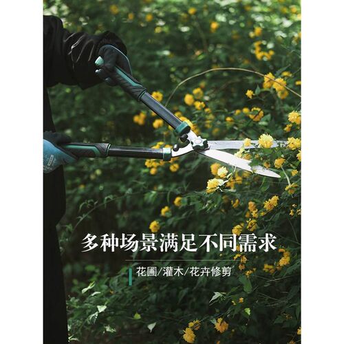 波浪口绿篱剪盆景修剪草坪工具长嘴园林大M剪刀果树枝花园绿化修