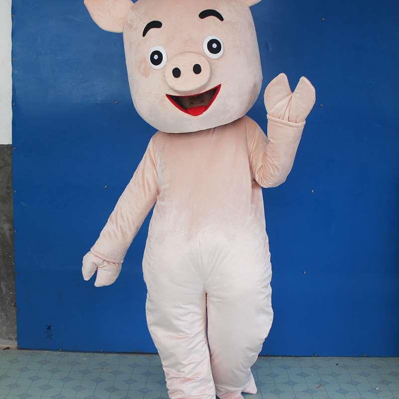 粉色小猪可爱公仔行走人偶商演超市企业庆年会活动道具活跃气氛