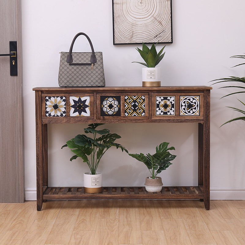 美式实木玄关柜j简约复古置物架子花架客厅靠墙装饰柜门厅鞋柜鞋,住宅家具,门厅/玄关柜/玄关架,淘宝优惠券,粉丝福利购,淘宝优惠卷