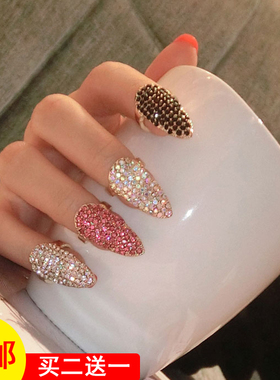 韩版时尚个性水晶l指甲盖戒指女韩国潮人美甲套装指环关节戒配饰