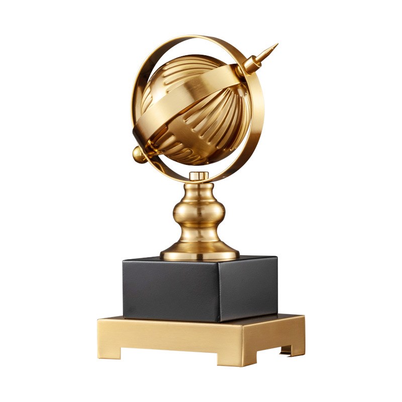 定制轻奢金属地球仪摆件装饰品玄关书房创意办公室样板间工艺品摆