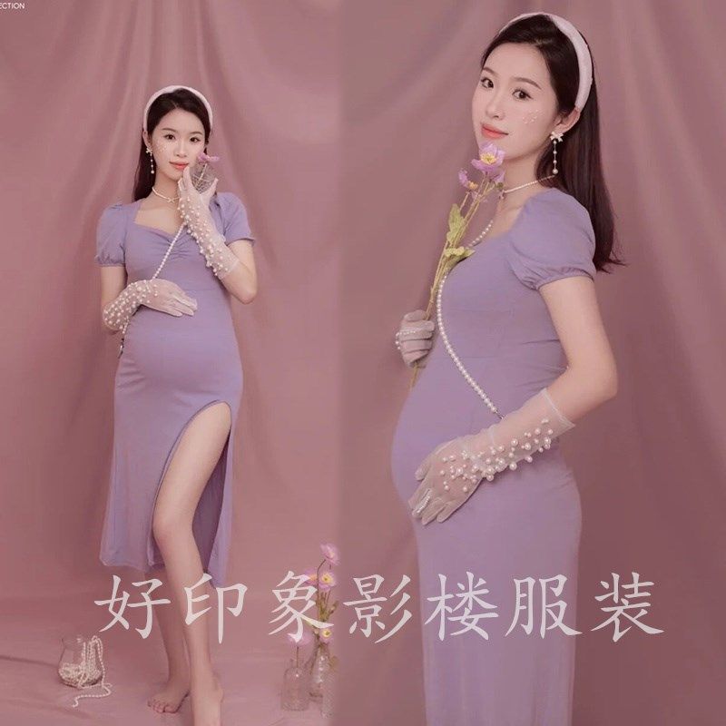 影楼新款孕妇拍照服装小清新简约紫F色连衣裙孕期艺术照片摄影衣,孕妇装/孕产妇用品/营养,影楼服装,淘宝优惠券,粉丝福利购,淘宝优惠卷