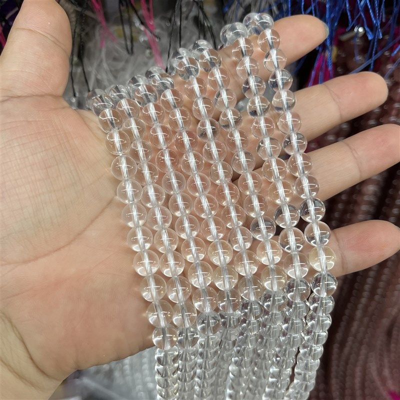 天然8mm白水r晶圆珠散珠一条46饰品配件,饰品/流行首饰/时尚饰品新,奇石,淘宝优惠券,粉丝福利购,淘宝优惠卷