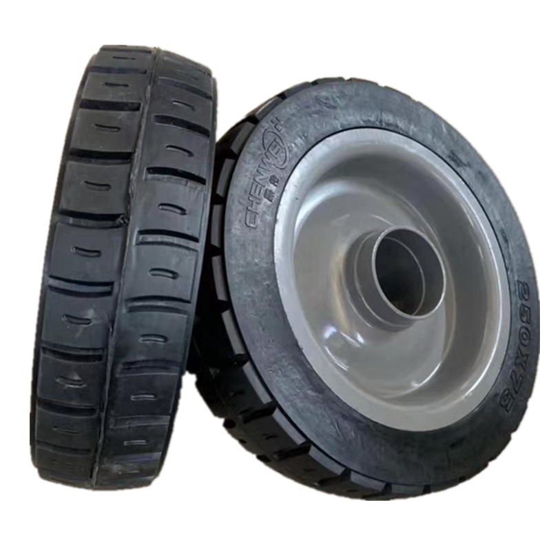 推车轮胎 250x75/280x65拖车实心轮 橡胶小轮子 转向轮工地车死胎