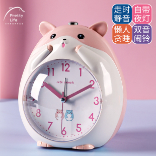 智能小闹钟学生用女孩卧室专用2021新款 闹铃儿童男孩会说话床头钟