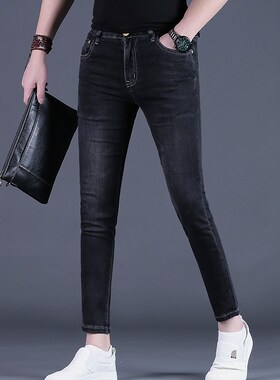 九分裤男夏季牛仔裤男士弹力潮流修身小脚潮牌9分休闲薄2.024新款