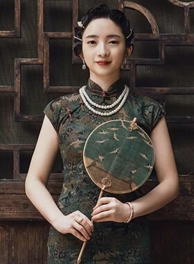 搭配旗袍珍珠项链妈妈锁骨链子双多层女士毛衣链复古饰品颈链156