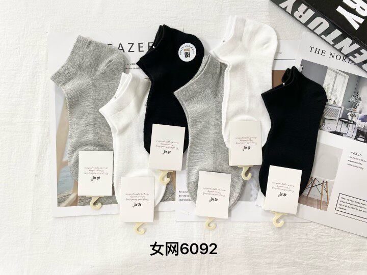 珺琦女士净板船网棉袜10双装防臭耐磨不起球适合33-39码
