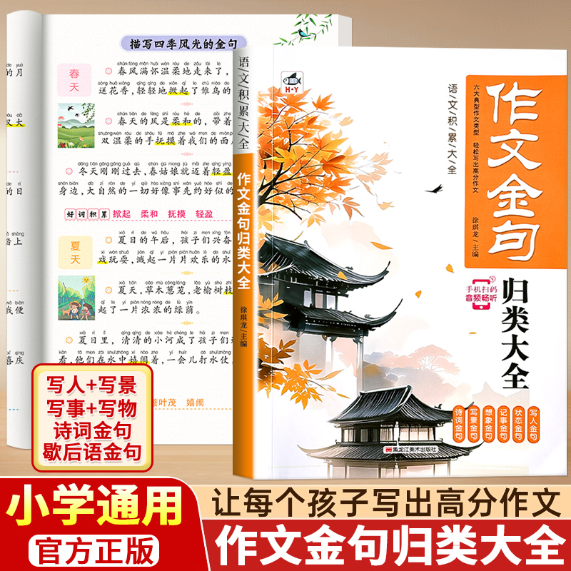 小学生作文金句词语积累归类大全一二三四五六年级好词好句好段优美句子素材积累重叠词量词四字成语训练作文必备写作方法技巧书籍