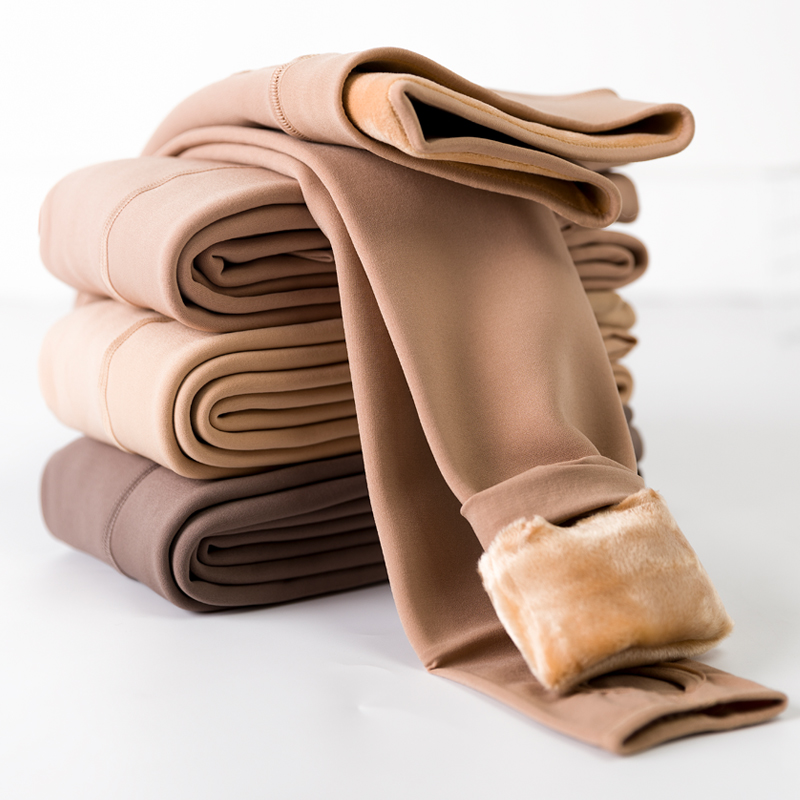 秋冬季偏深加绒加厚肤色打底裤女外穿光腿神器肉色连裤袜压力裤