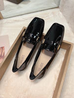 Red patent leather loafers for women's wedding shoes 2026 new style, one-foot flat, retro British-style small leather shoes for women's single shoes thumbnail 6