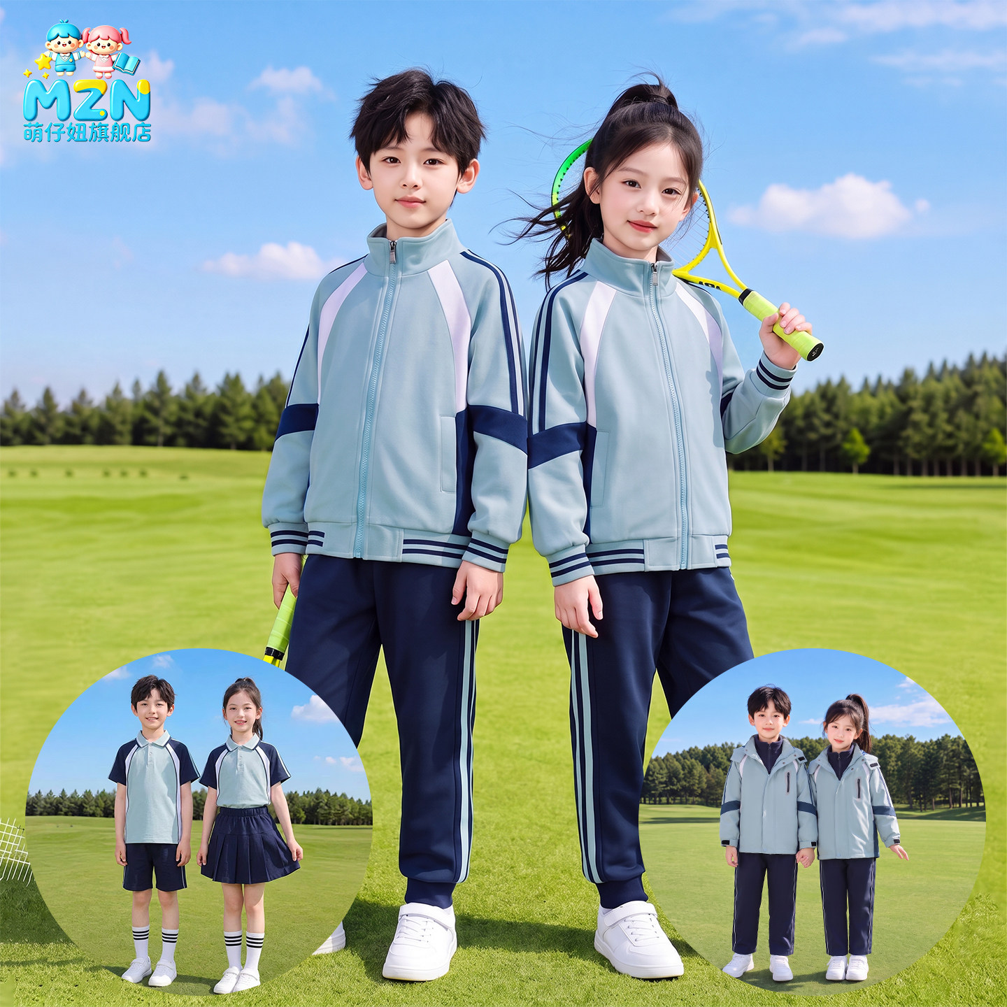 幼儿园园服小学生校服儿童冲锋衣图片