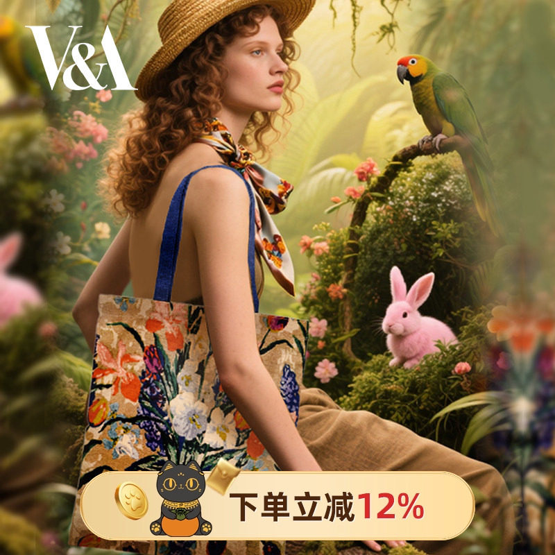 物兮物VA博物馆植物狂欢空山菊影帆布包文创单肩包生日礼物女生 - 实物图