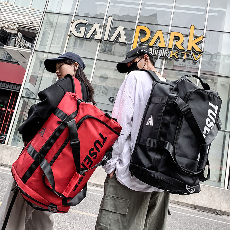 旅行双肩包男大容量行李袋短途装衣服蓝球训练背包美式运动健身包