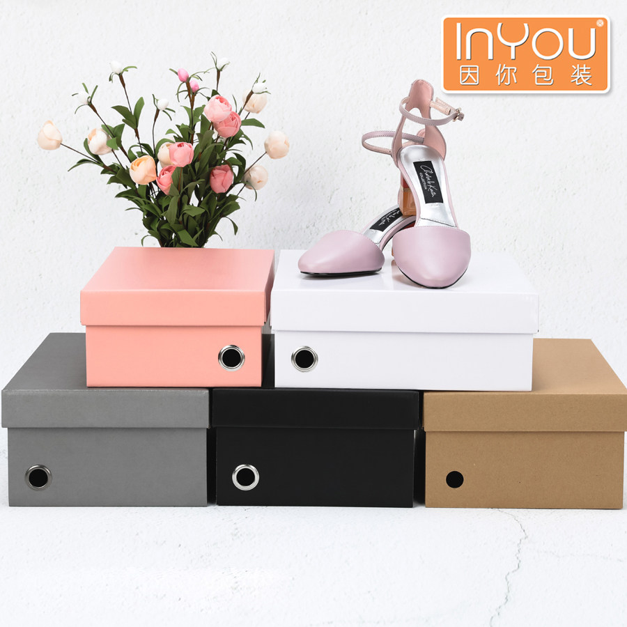 aj鞋盒收纳神器包邮宿舍加厚男女牛皮纸盒翻盖天地盖球鞋盒收纳盒